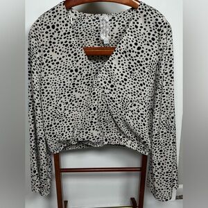 Sadie & Sage Faux Wrap Long Sleeve Blouse Womens Size L